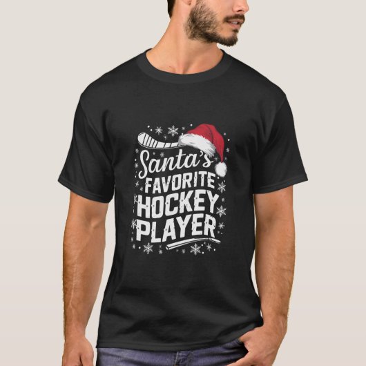 Weihnachts Lieblings-Hockey-Spieler Pajama Weihnac T-Shirt (Vorderseite)