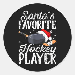 Weihnachts-Lieblings-Hockey-Spieler-Spaß Weihnacht Runder Aufkleber