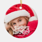 Weihnachts Lieblings-Kinderjunges-Foto Keramik Ornament (Vorne)