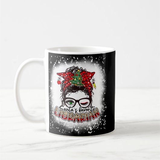 Weihnachts Lieblings-Librarian-Messy Bun-Mama Weih Kaffeetasse (Links)