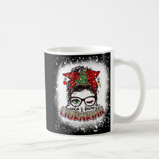 Weihnachts Lieblings-Librarian-Messy Bun-Mama Weih Kaffeetasse (Rechts)