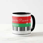 Weihnachts Lieblings-Pianist Piano-Schlüsselbell W Tasse (VorderseiteRechts)