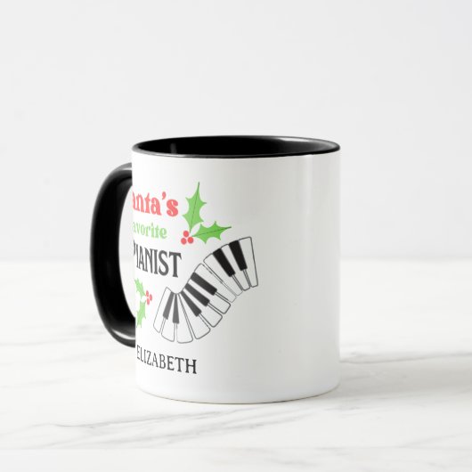 Weihnachts Lieblings-Pianist Piano Weihnachten Tasse (Vorderseite Links)