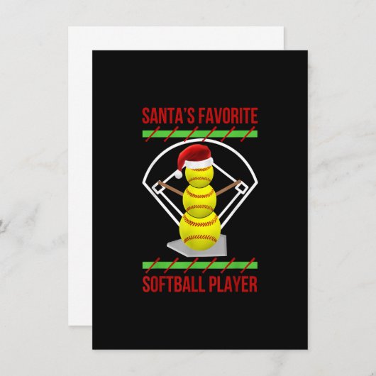 Weihnachts Lieblings-Softball-Player-Mama-Weihnach Einladung (Vorne/Hinten)