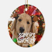 Weihnachts Lieblings-Spaß Weihnachten Welpen-Hund  Keramik Ornament (Links)