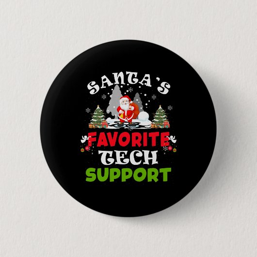 Weihnachts Lieblings-Tech-Support Funny Christmas Button (Vorderseite)