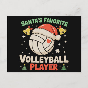 Weihnachts-Lieblings-Volleyballspieler-Santa Xmas Feiertagspostkarte