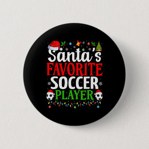 Weihnachts Lieblingsfußballspieler Xmas Funny Chri Button