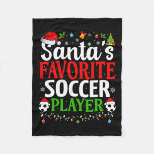 Weihnachts Lieblingsfußballspieler Xmas Funny Chri Fleecedecke