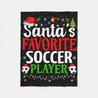 Weihnachts Lieblingsfußballspieler Xmas Funny Chri Fleecedecke