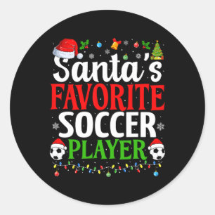 Weihnachts Lieblingsfußballspieler Xmas Funny Chri Runder Aufkleber