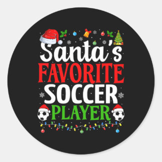 Weihnachts Lieblingsfußballspieler Xmas Funny Chri Runder Aufkleber