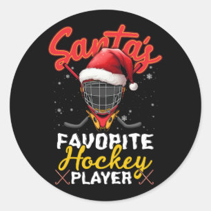 Weihnachts Lieblingshockey-Spieler Weihnachten Paj Runder Aufkleber