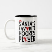 Weihnachts Lieblingshockeyspieler, Weihnachtsgesch Zweifarbige Tasse (Links)