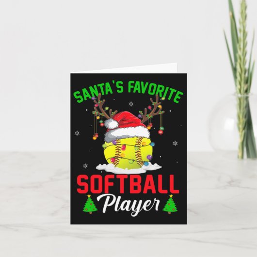 Weihnachts LieblingsSoftball-Spieler Weihnachten P Karte (Vorderseite)
