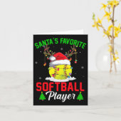 Weihnachts LieblingsSoftball-Spieler Weihnachten P Karte (Gelbe Blume)