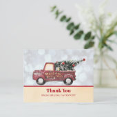 Weihnachts-Lieferwagen mit Weihnachtsbaum Vielen D Postkarte (Stehend Vorderseite)