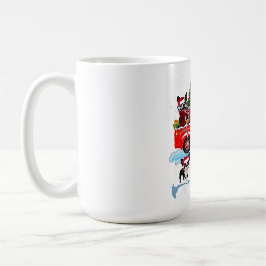 Weihnachts-Lieferwagen Truck Funny Boxer Kaffeetasse (Links)