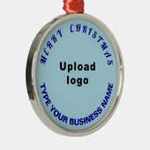 Weihnachts-Light Blue Round Ornament (Rechts)