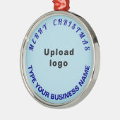 Weihnachts-Light Blue Round Ornament Aus Metall (Links)