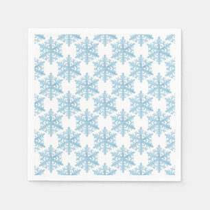 Weihnachts Light Blue Watercolor Schneeflocken Mus Serviette