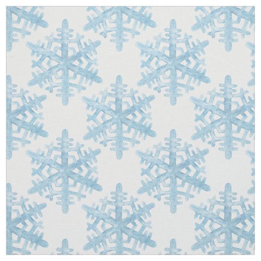 Weihnachts Light Blue Watercolor Schneeflocken Mus Stoff (Muster)