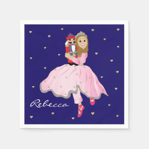Weihnachts Light Brown Ballerina Clara Papierplatt Serviette