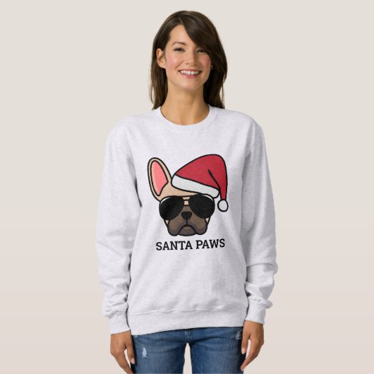 Weihnachts Light Fawn French Bulldog Sweatshirt (Vorne ganz)