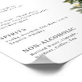 Weihnachts Light Pine Tree Wedding Drink Bar Sign Poster (Ecke)