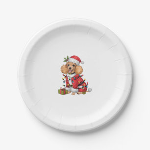Weihnachts-Lighting Santa Toy Poodle Dog Weihnacht Pappteller