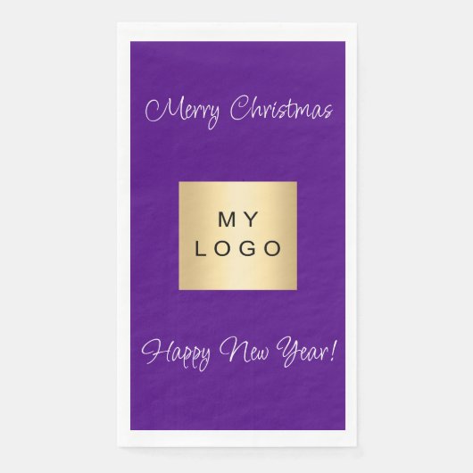 Weihnachts-lila-Café-Bar-Logo Serviette (Vorderseite)