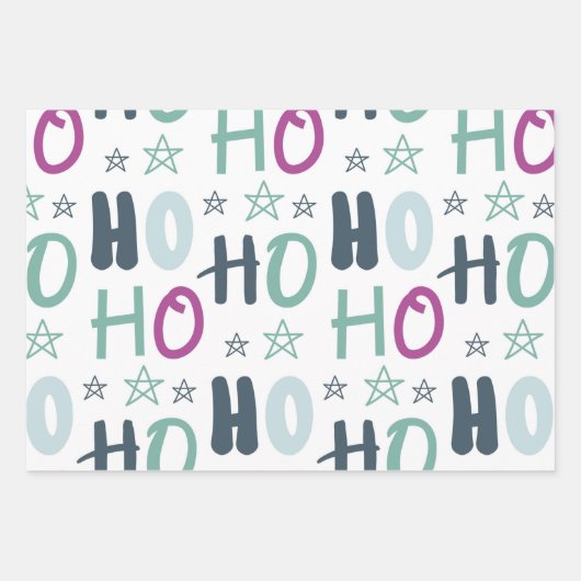 Weihnachts lila Pastellfarben einfach witzig Geschenkpapier Set (Vorderseite 2)