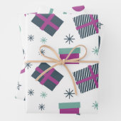 Weihnachts lila Pastellfarben einfach witzig Geschenkpapier Set (Beispiel)