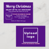 Weihnachts-Lila Rabattkarte (Vorne/Hinten)