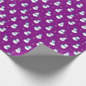 Weihnachts-Lila Umschlagpapier für Schneemänner Geschenkpapier (Ecke)