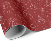 Weihnachts-Linienkunst-Wrap-Papierrolle Geschenkpapier (Rolleneckpunkt)