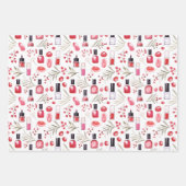 Weihnachts-Lippenstift-Nagelpolitur Geschenkpapier Set (Vorderseite)