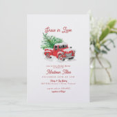 Weihnachts-Little-Truck-Brautparty Einladung (Stehend Vorderseite)