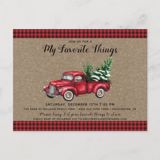 Weihnachts-LKW & Baum Mein Lieblingstag Postkarte (Vorderseite)