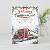 Weihnachts-LKW-Feier Einladung (Stehend Vorderseite)