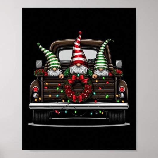 Weihnachts-LKW Süßer Gnom Poster (Vorne)