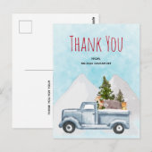 Weihnachts-Lkw Tragend Bäume & Tiere Vielen Dank Postkarte (Vorne/Hinten)