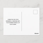 Weihnachts-Lkw Tragend Bäume & Tiere Vielen Dank Postkarte (Rückseite)