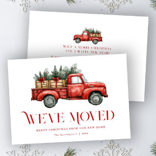 Weihnachts-LKW-Umzug-Neue-Heimat-Ankündigungskarte Feiertagskarte