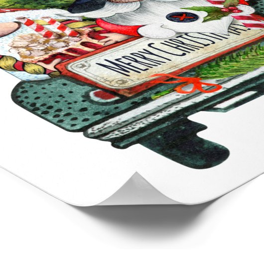 Weihnachts-LKWs Decoupage Print Poster (Ecke)