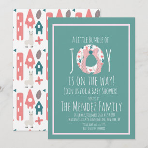 Weihnachts-Llama-Baby-Shower-Kranz Freude-Bundle Einladung