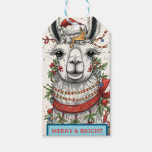 Weihnachts-Llama-Geschenk-Tags