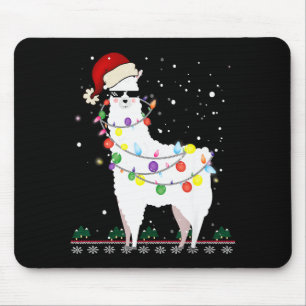 Weihnachts-Llama-Santa-Hut hässlicher Weihnachtsba Mousepad