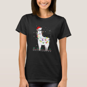 Weihnachts-Llama-Santa-Hut-Häßlicher-Weihnachtsbau T-Shirt