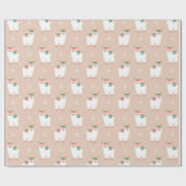 Weihnachts Llamas Wrapping Paper Geschenkpapier (Flach)